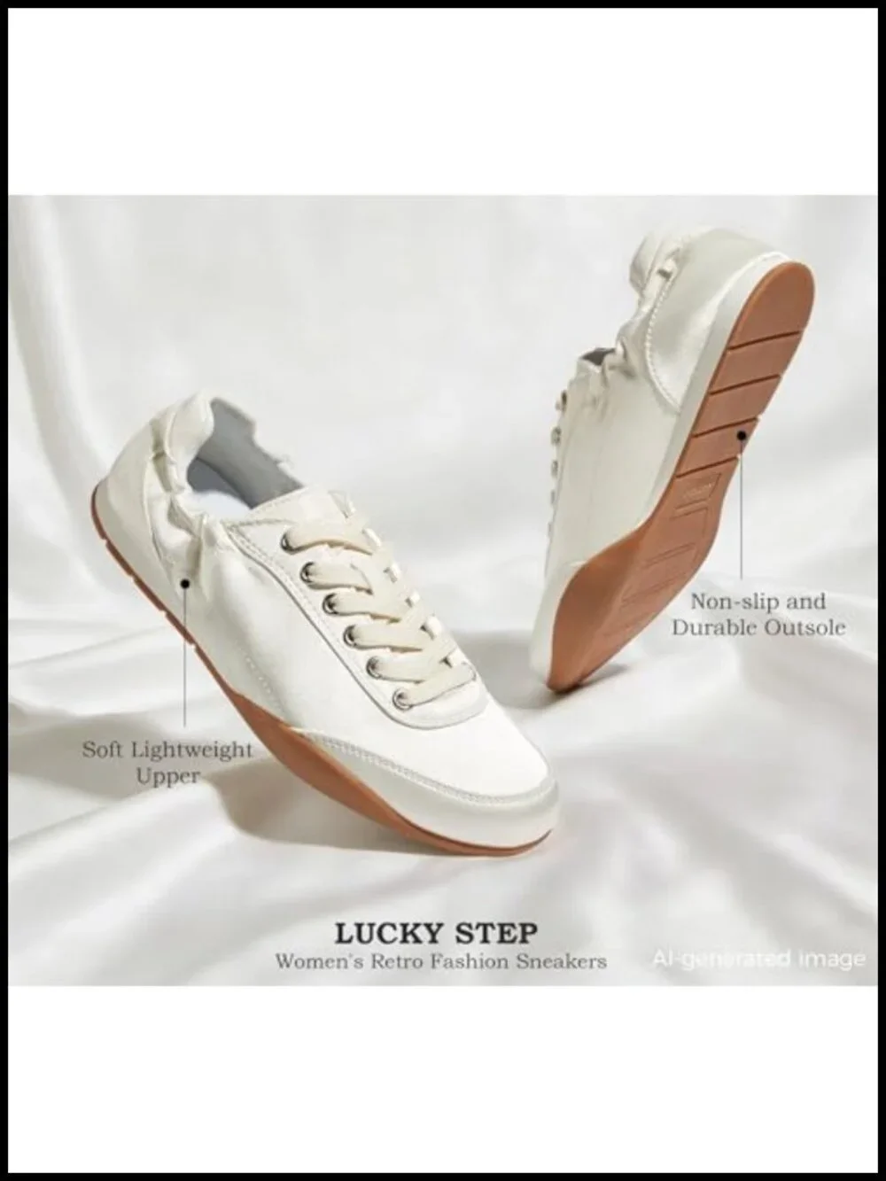 Women's Retro Fashion Sneakers - Ballet Casual Lightweight Walking Shoes - Non